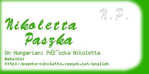 nikoletta paszka business card